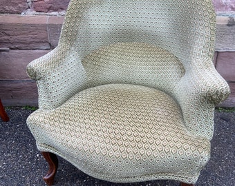 fauteuil chauffeuse type Crapaud Lounge Velours vintage 1930s