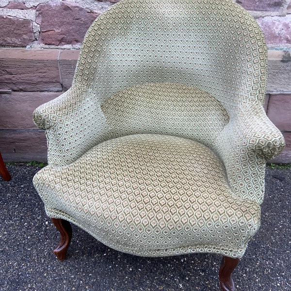 fauteuil chauffeuse type Crapaud Lounge Velours vintage 1930s