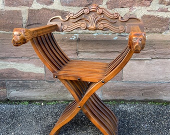 Chaise Savonarole des années 60 - Style Renaissance Savonarola folding chair dagobert