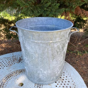 Ref 555 large washing basin planter zinc galvanized vintage French planter 1970s