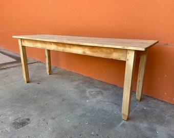 Duży alzacki stolik kawowy bistro z surowej naturalnej jodły Francuski stół bistro 1930 rok