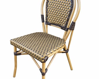 Sedie da bistrot parigino in stile Drucker, Maison Gatti Paris, rattan in stile Scoubidou, anni '90