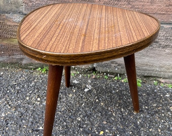 Petit Porte Plante Guéridon formica petite table basse vintage tripode scandinave 1960