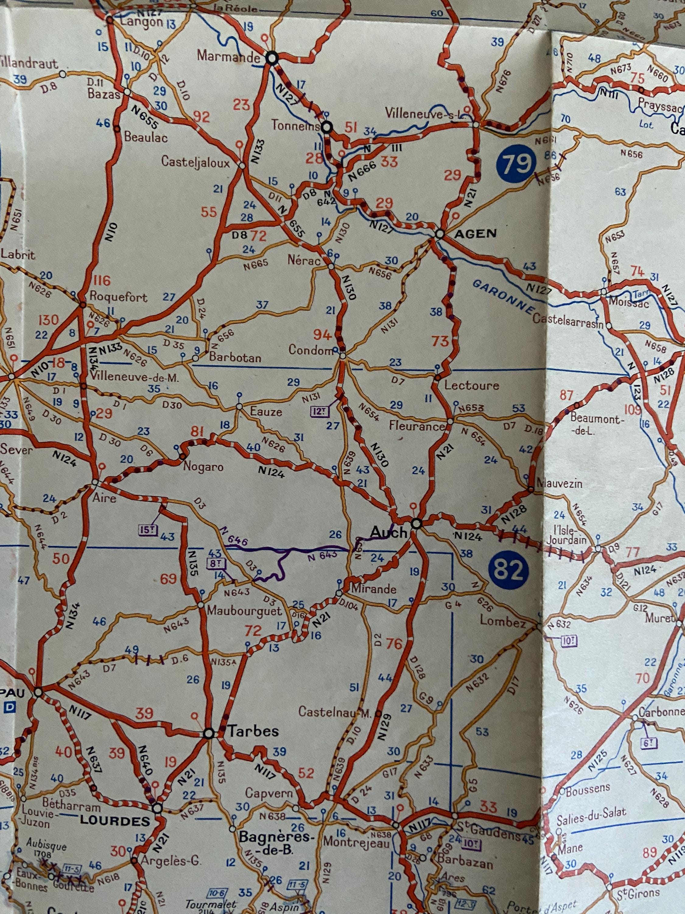 ミシュラン道路地図97 - 道路と橋梁 1946年3月 フランス南部シート