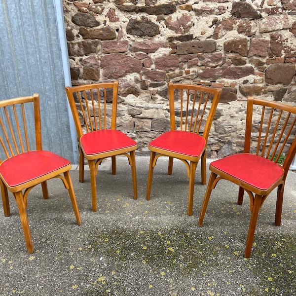 4 Chaises Fanett Nr 12 bistrot Brasserie bentwood bistrot chair shabby chic baumann simili mid century