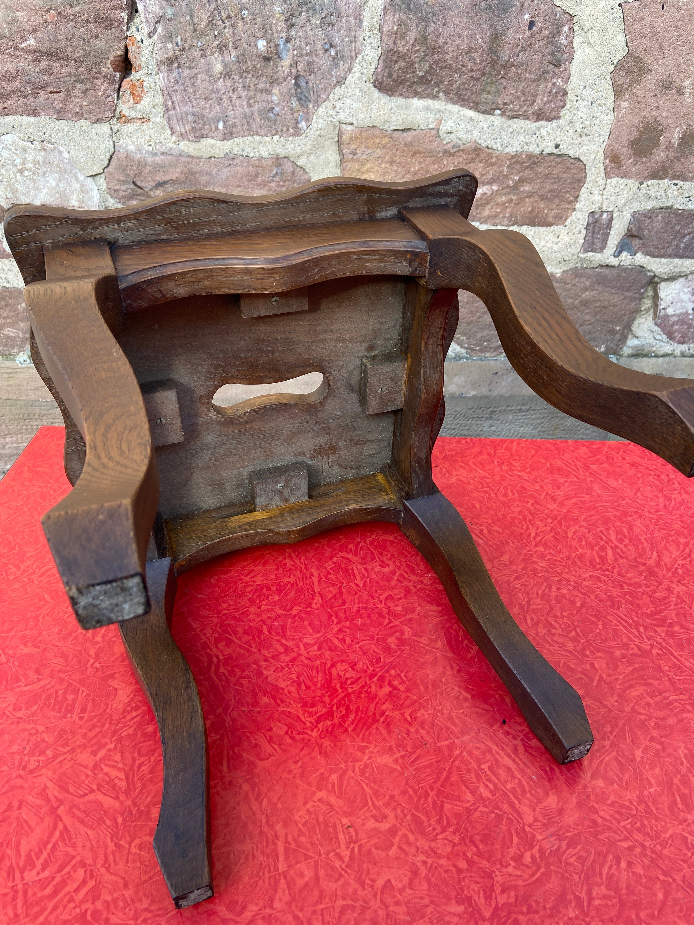 Ottoman Tabouret Court En Tissu Carré Avec Siège Rembourré, Pieds En