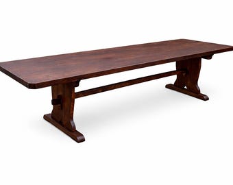 Exceptional & Large 300cm Oak Farmhouse Table Refektorium Tisch Monastery Alsace Tavola dei Fratelli 1950