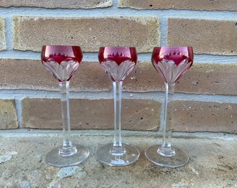 3 verres à liqueur Schnaps Modèle Bristol en cristal Saint Louis France Baccarat