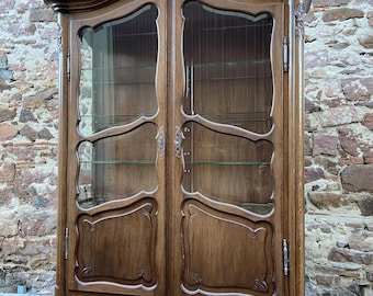 Display Cabinet Silver Cabinet Bookcase Provence Rocaille Louis XV Carved Oak 1960