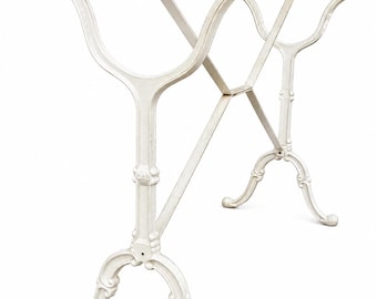 Base de mesa de bistró en mármol y hierro fundido, estilo parisino, mesa de bistró bohemia vintage, pieza de herencia.