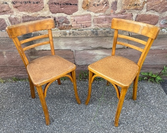 set of 2 Viennese chairs Bent wood Restaurant Paris bistro baumann 1960 old bistro chairs baumann café
