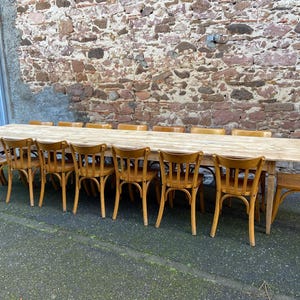 Incredible 400 cm farm table in fir 1900 brasserie natural raw wood