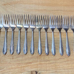 12 Vintage French Silver-Plated Dessert Cake Forks