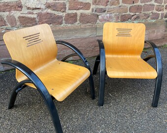 2 fauteuils Lounge design Mid-century vintage 1980-90