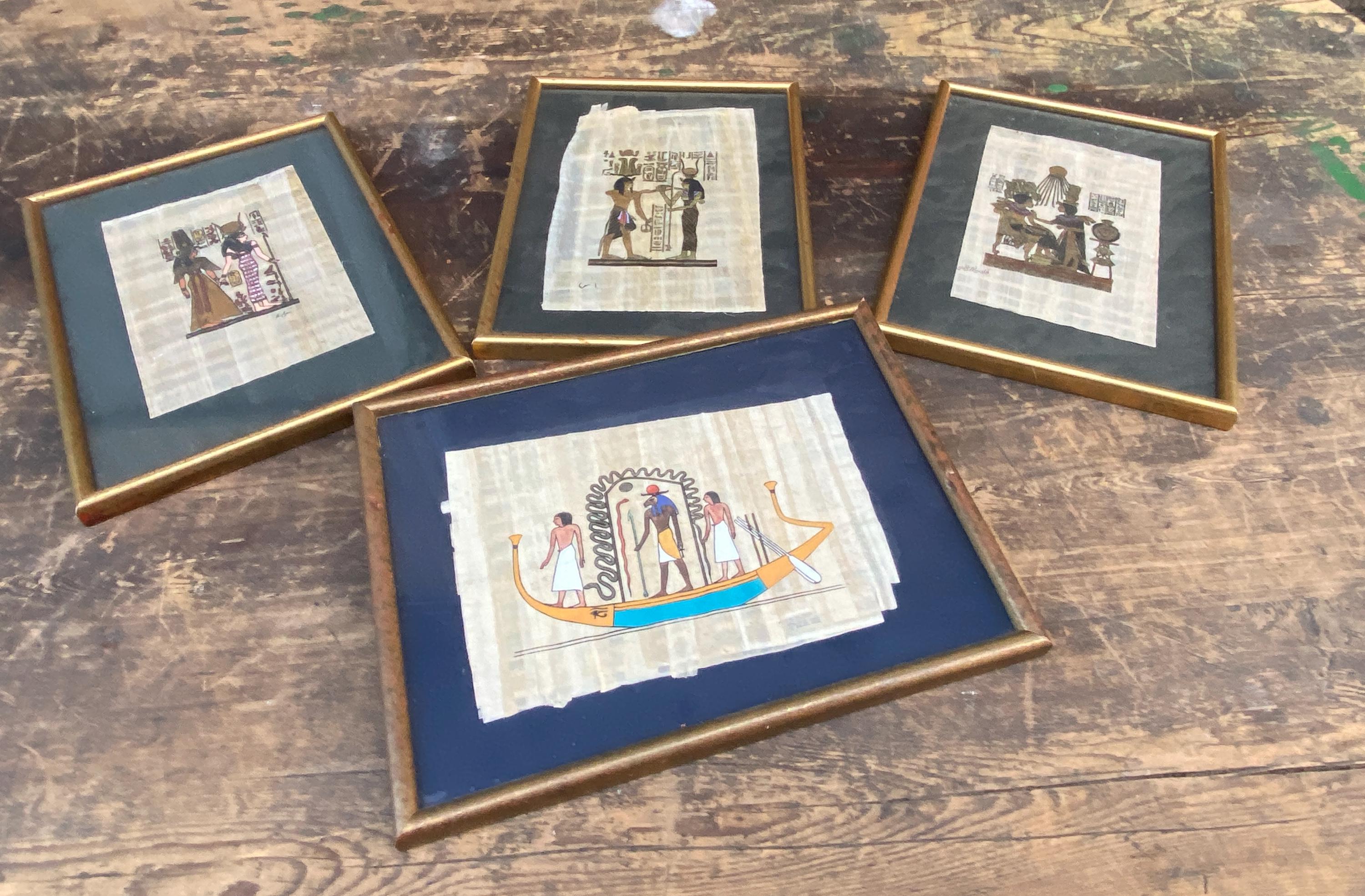 本物の手描きエジプトパピルス紙4枚セット - Etsy 日本