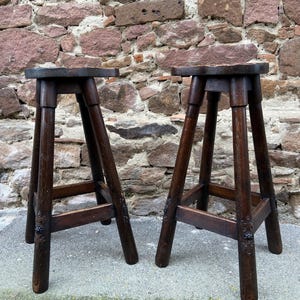Set of 2 Bar stools restaurant Pub tavern wood 80s bentwood Stool Thonet bar stool