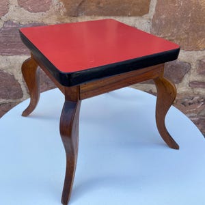 Formica pedestal table, small vintage Scandinavian coffee table, midcentury 50s Formica boho plant stand