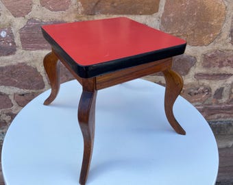 Mesa de pedestal de fórmica, pequeña mesa de centro escandinava vintage, soporte para plantas bohemio de fórmica de mediados de los años 50