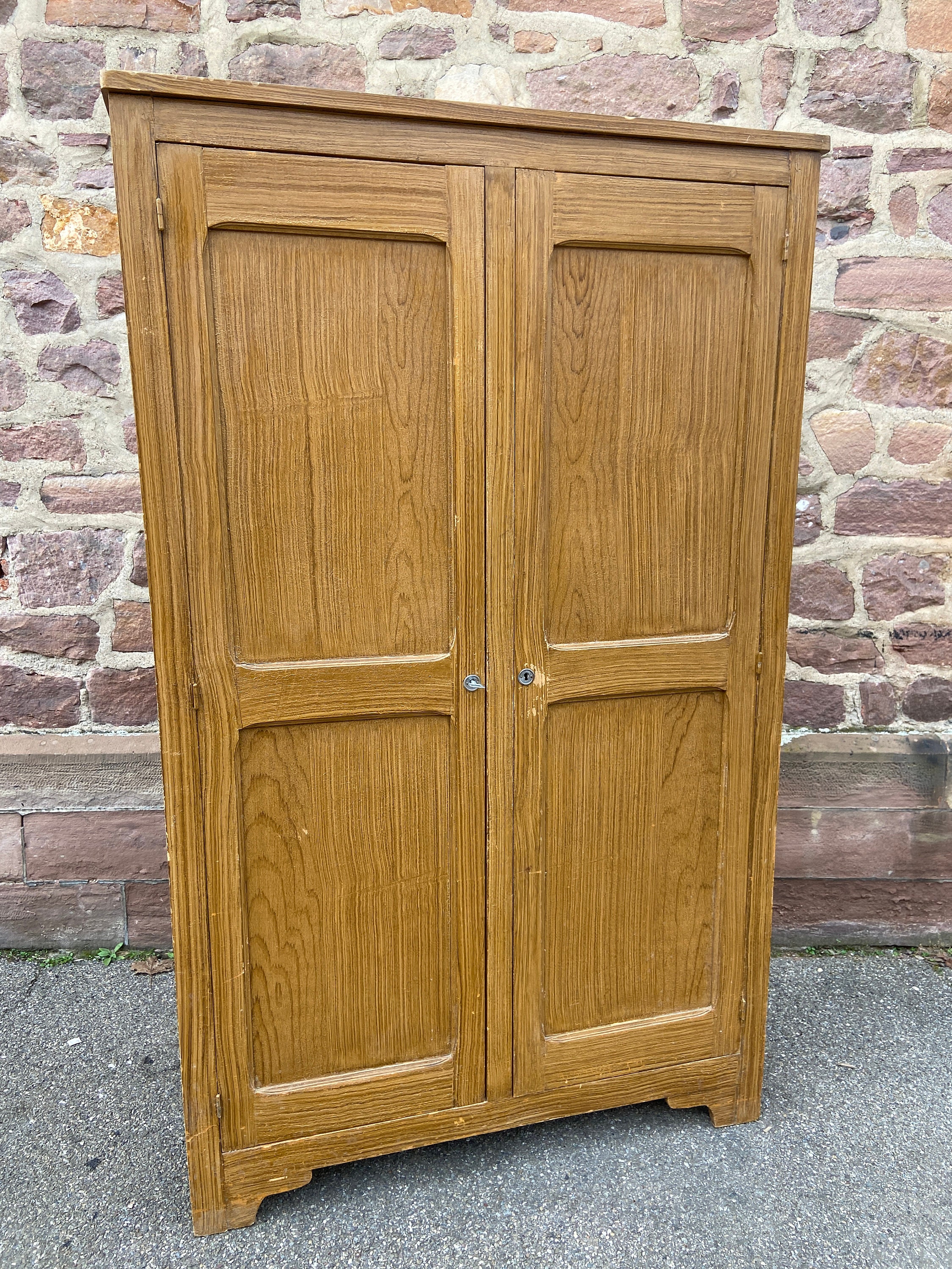 Armoire Parisienne Placard Vestiaire Atelier Bois Mid-Century Vintage Scandinave 1950
