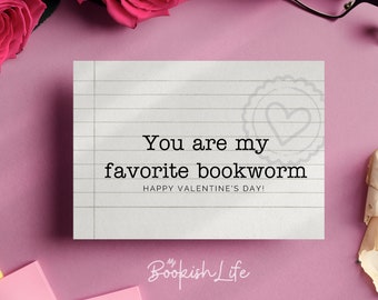 Book Lover Valentine Card | Valentine Card | You are my favorite bookworm card