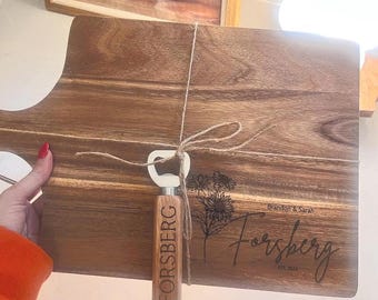 Personalized Charcuterie Board Engagement Gift Wedding Gift Custom Housewarming Gift for Couple Unique Present Engraved 5th Anniversary gift