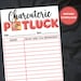 Printable Potluck Sign-up Sheet | Charcuterie Board Party Form | Office