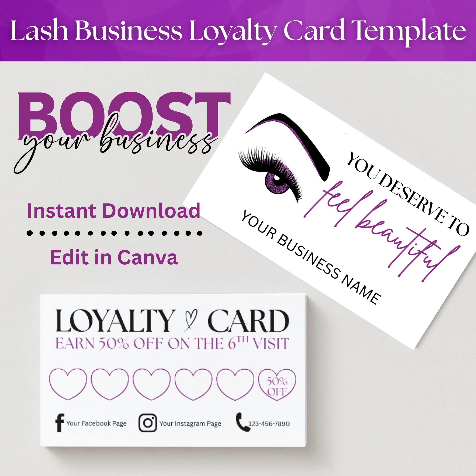 Editable Loyalty Card Template - DIY Marketing Rewards VIP Business ...