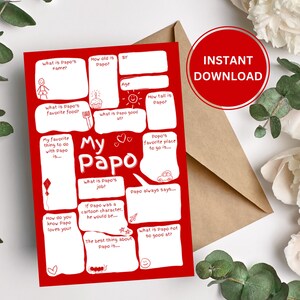 DIY-Karte für Papo | Füllen Sie die leeren Vatertagskarte für Papo aus | Erinnerungsgeschenk | Süße Geburtstagskarte für Papo | Sofortiger Download
