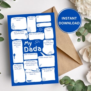 DIY-kaart voor Dada | Vul de lege vaderdagkaart in voor Dada | Aandenken cadeau | Leuke verjaardagskaart voor Dada | Directe download