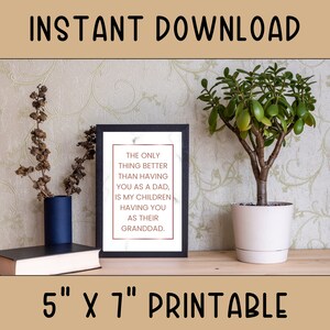 Printable Father's Day Gift | Fathers Day Digital Art | Keepsake Gift | Printable Birthday gift for dad | Instant Download - Print and Go!