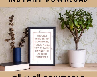 Printable Father&#39;s Day Gift | Fathers Day Digital Art | Keepsake Gift | Printable Birthday gift for dad | Instant Download - Print and Go!