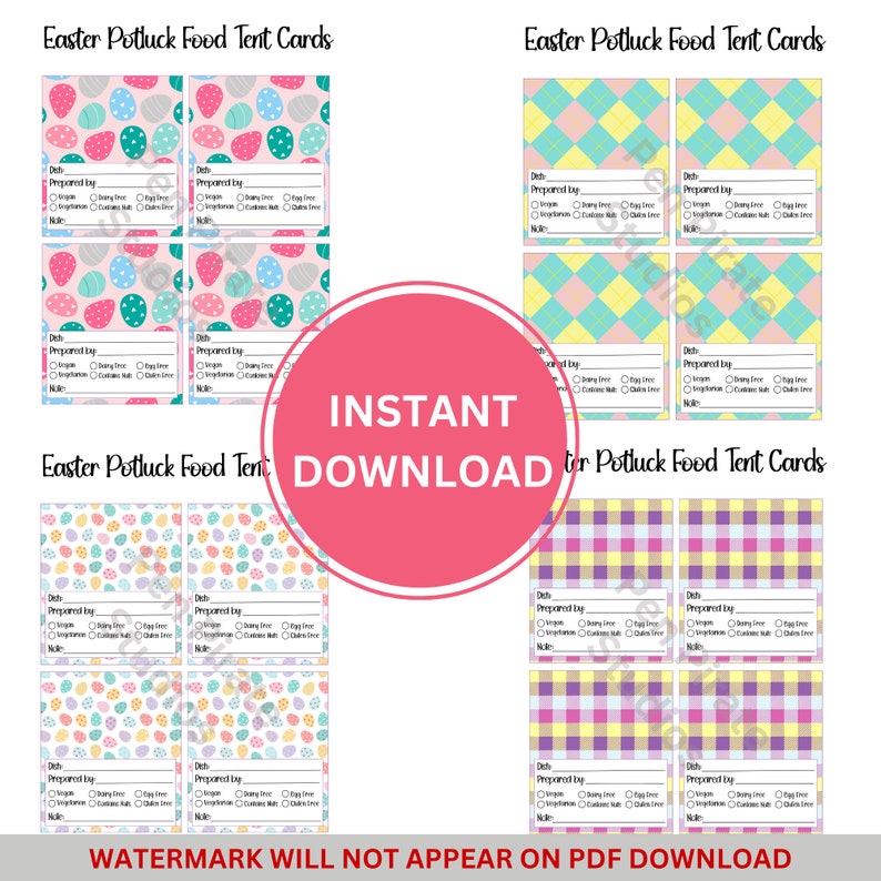 Downloadable Potluck Table Tent Cards | Easter | Office Potluck ...