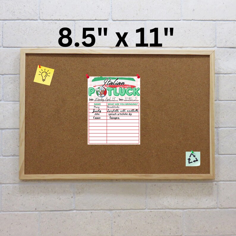Printable Italian Potluck Sign-up Form | Office Work Party Planning ...