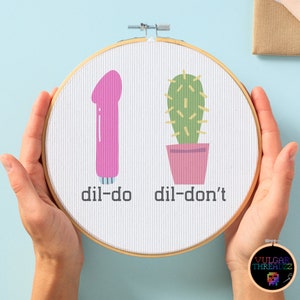 Modèle de point de croix amusant « Godes à faire, pas à faire », sarcastique X Stitch (PDF)