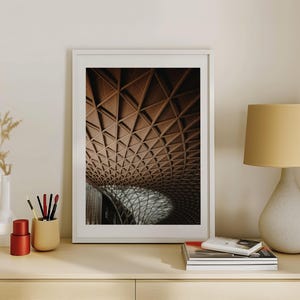 London Geometric Architecture, London St. James Photography print, Framed Modern Ceiling Design Art, London wall Print, London Wall Art