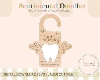 Tooth Fairy Door Hanger SVG, Laser Cut File (Digital Download)