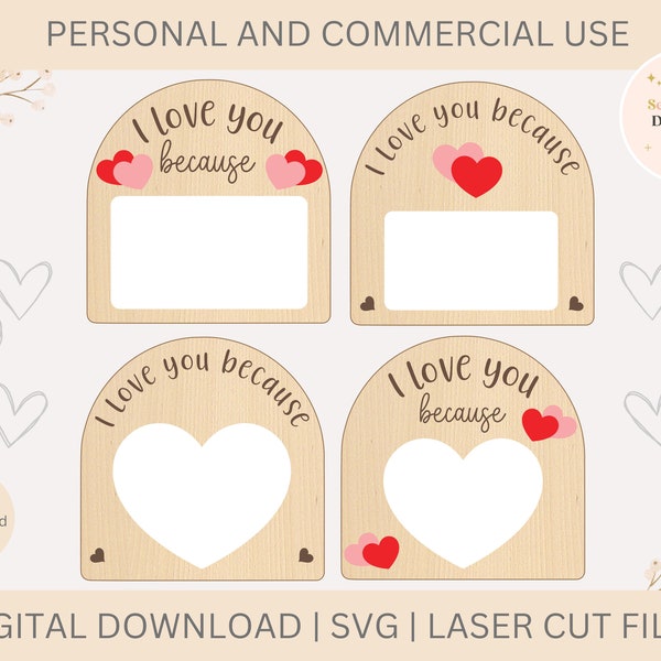 Valentine's Day laser cut file, I Love you because dry erase board, SVG, Digital Download, Valentine's Day gift, Happy Valentine’s Day. File