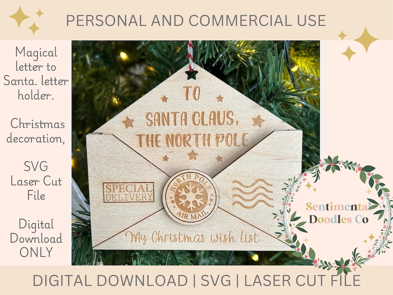 Wooden christmas letter