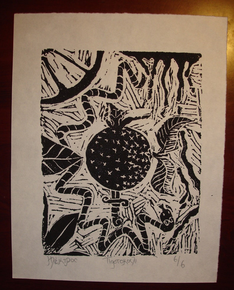 PRINTS linocut printmaking on various types of papers zdjęcie 2