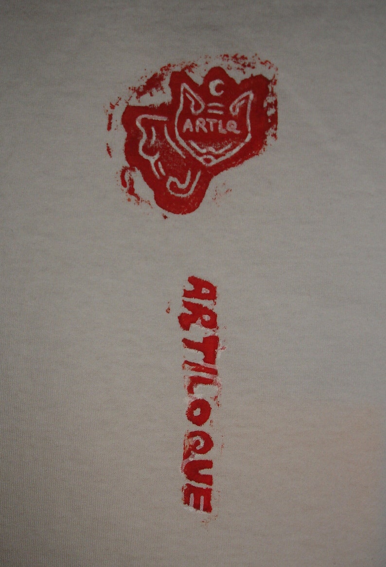 ΠΟΡΤΟΚΑΛΙ / Unisex T-shirt / handmade linocut printmaking zdjęcie 6