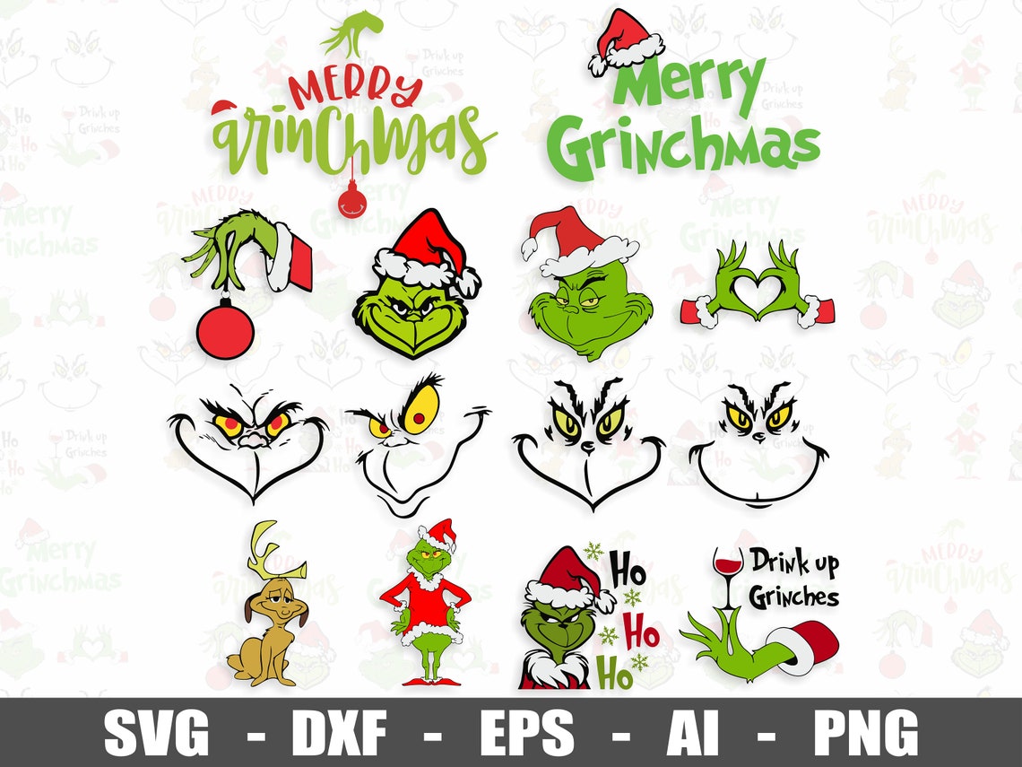 Grinch Face Svg, Grinch Hand, Grinch SVG Bundle, Grinch Ornament