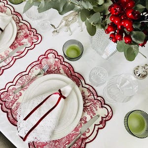 Charming French Countryside Embroidered Placemat  Add Rustic Elegance to Your Table! Tabledecor , Tablemat , Placemats:[37x45 cm]