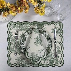 Charming French Countryside Embroidered Placemats Add Rustic Elegance to Your Table! Table Decor, Placemat 37x45 cm napkin 40x40 cm set