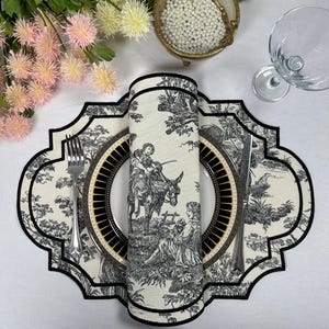 Charming French Countryside Embroidered Placemats Add Rustic Elegance to Your Table! Table Decor, Placemat 38x48 cm napkin 40x40 cm vintage