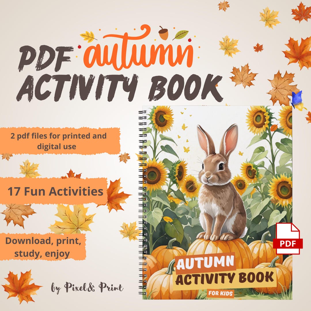 Fall Busy Book Printable, Autumn Alphabet Activity, Preschool Learning ...