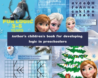 Author's children's book for developing logic in preschoolers.The book Cold Heart.  AI,pdf,Svg.Toddler Learning Folder,preschool logic book