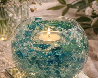 Handmade Glass Votive Candle Holder, Wedding Centerpiece