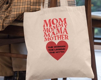 Tote Bag "Mom Mommy Mother" ideal mothers day gift, Birthday present for mummy, thank mom, baby shower gift for new mom or first mother day