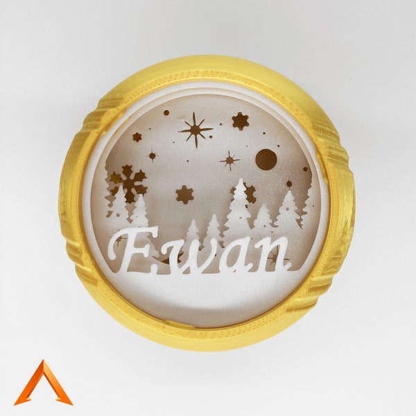 Boule de Noël personnalisée imprimée en 3D, décoration pour guirlande et sapin