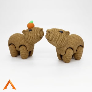 Capybara effet crochet, jouet mignon articulé, décoration imprimé en 3D